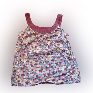 Y2K Babydoll Cami Tank Top with Circle Pattern